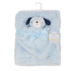 FBP224-B: Blue Puppy Comforter & Wrap